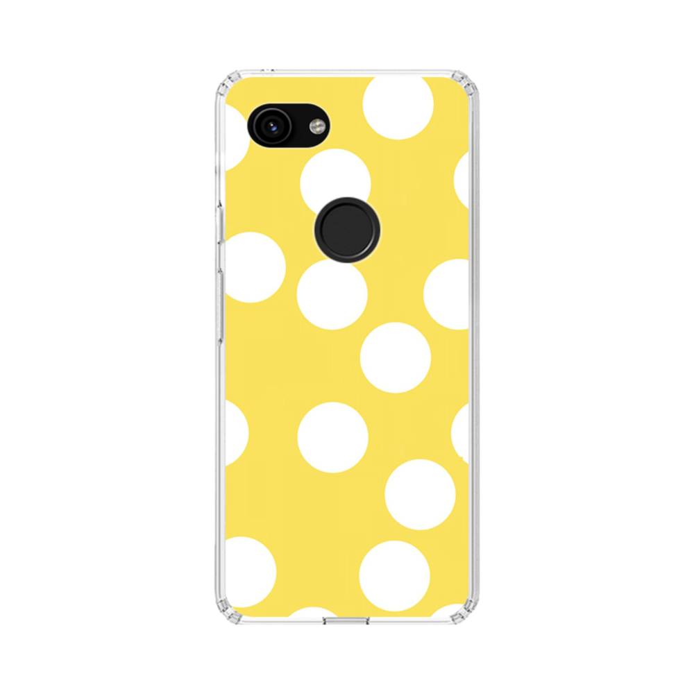 Yellow Background White Points Google Pixel 3a XL Clear Case | Case-Custom