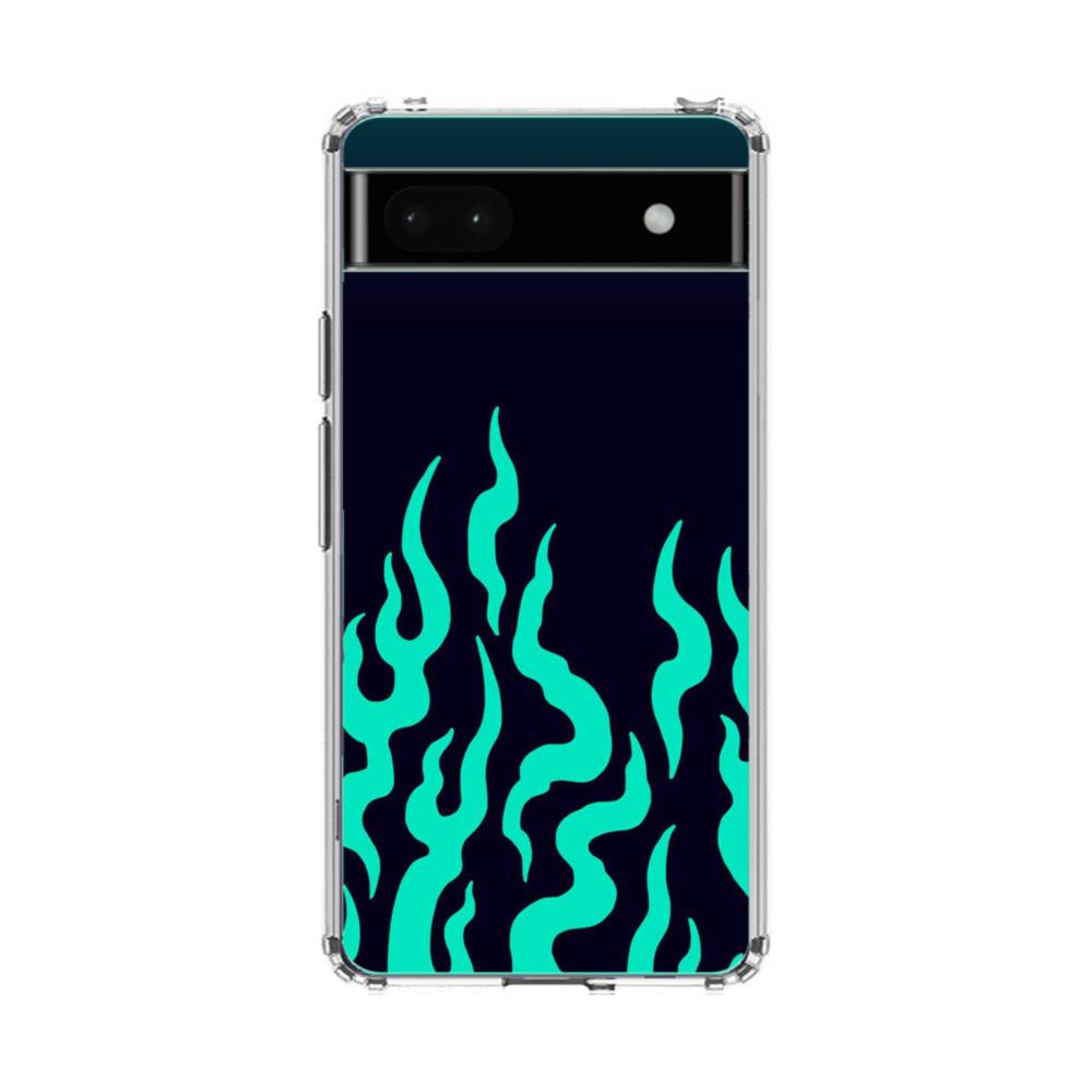 Green Flame Google Pixel 6a Clear Case Case Custom