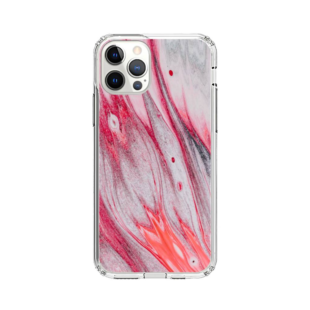 Pink Acrylic Pour iPhone 12 Pro Max Clear Case Case Custom