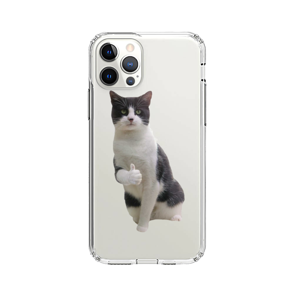 Thumbup Cat iPhone 12 Pro Max Clear Case Case Custom