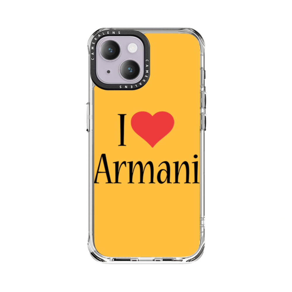 I Love Armani iPhone 14 Plus Clear Case Case Custom