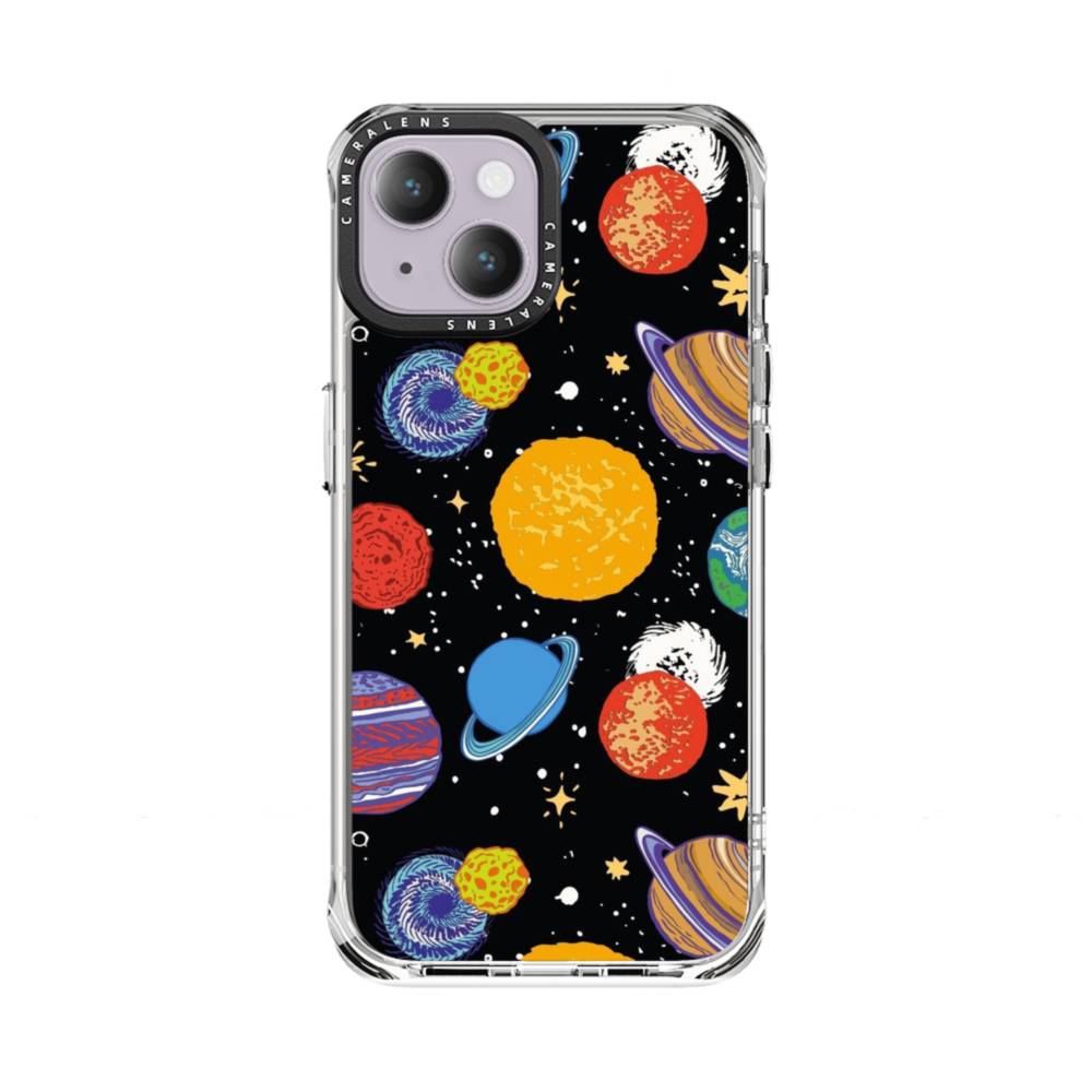 Multicolored logo transparent iPhone 14 Plus case