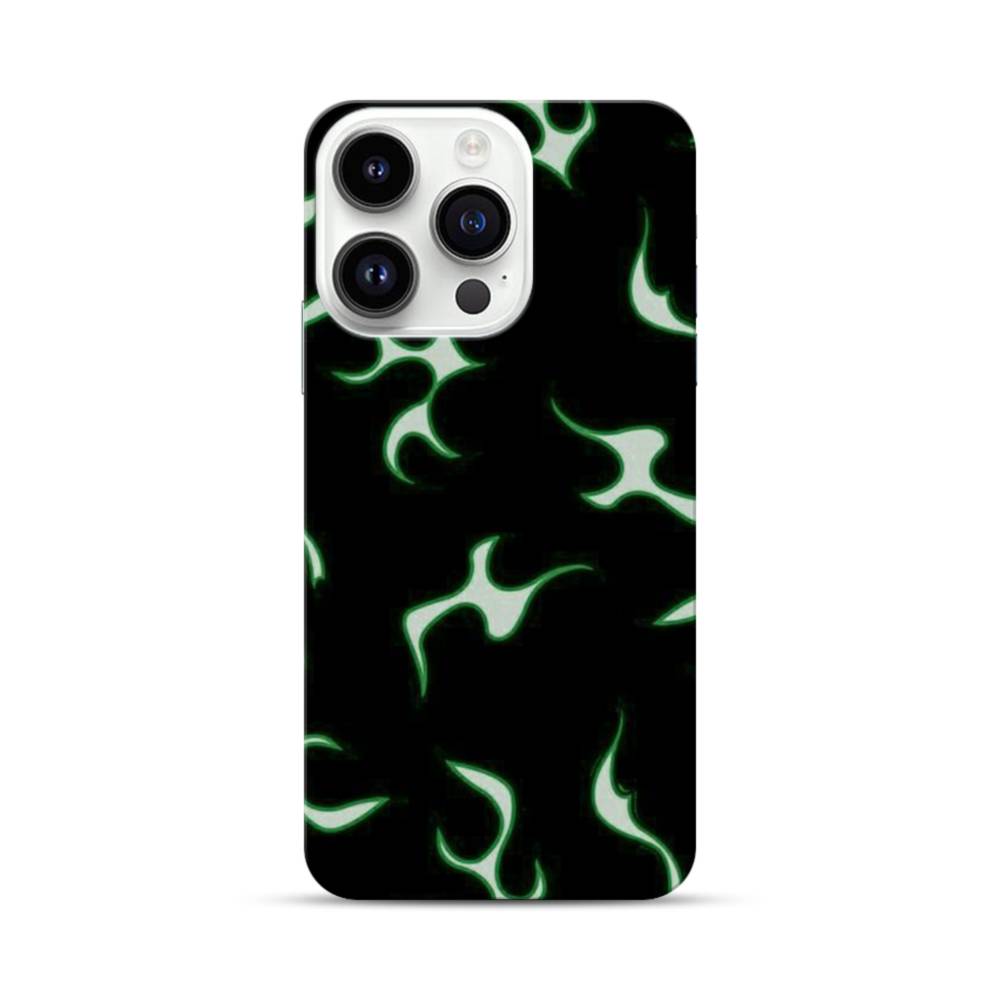 Green Wildfire iPhone 14 Pro Case Case Custom