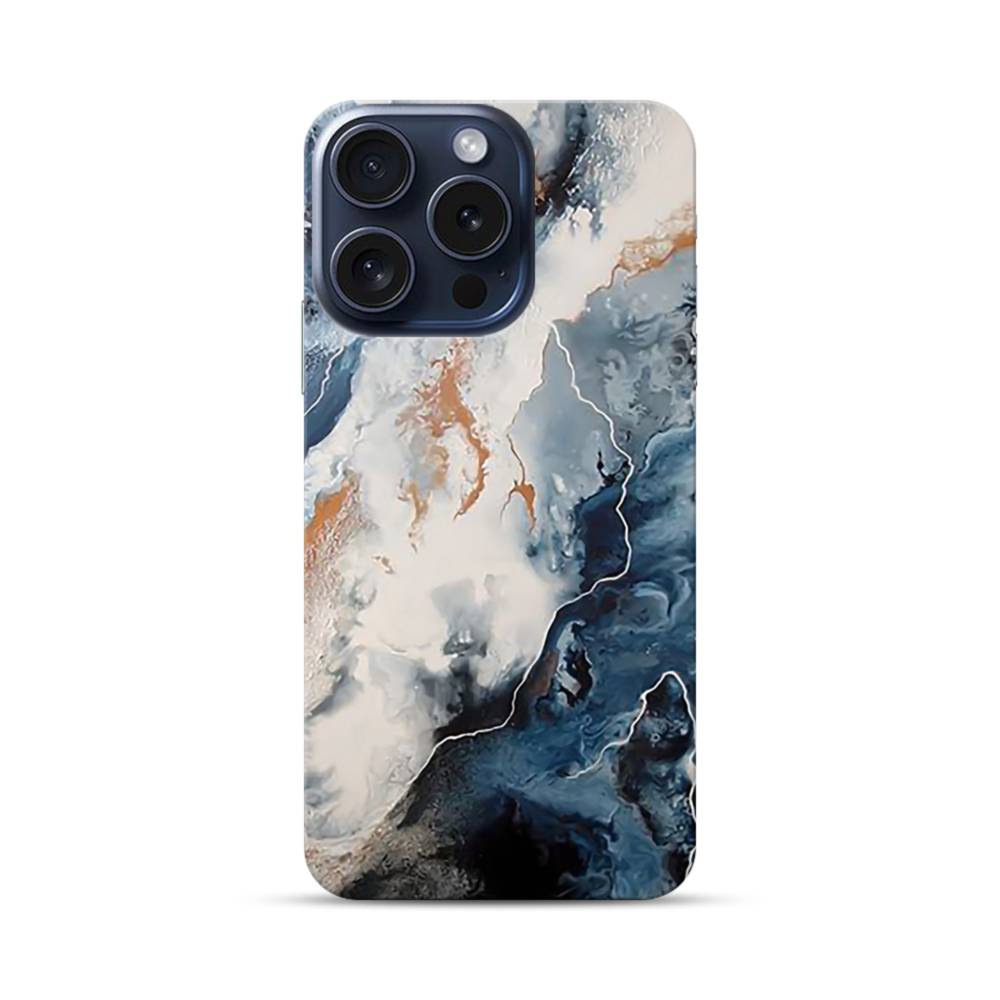 Blue Abstract Fluid Art iPhone 15 Pro Case | Case-Custom