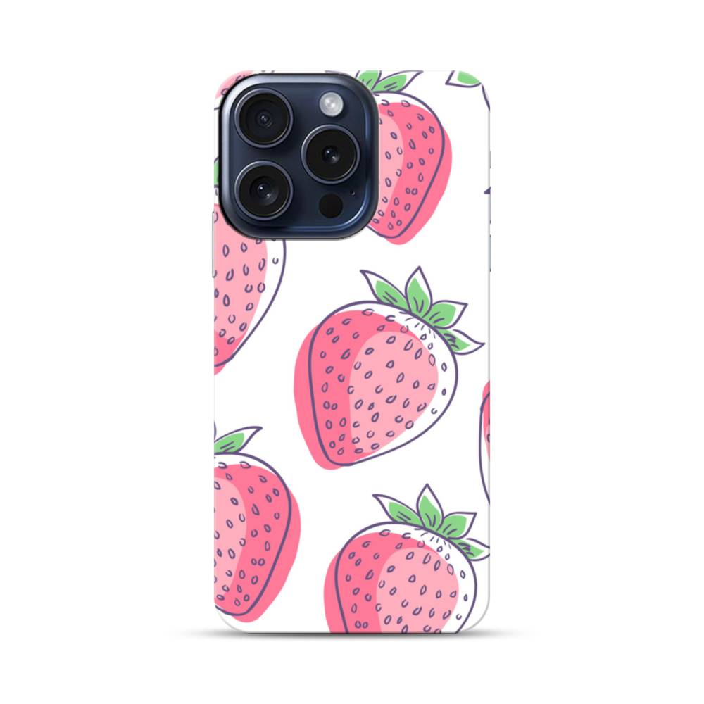 Pink Strawberry iPhone 15 Pro Defender Case | Case-Custom