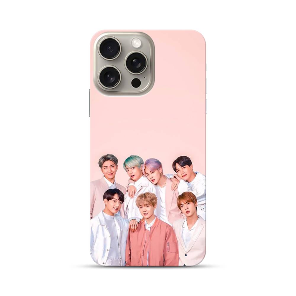 Pink Bts Idols iPhone 15 Pro Max Case