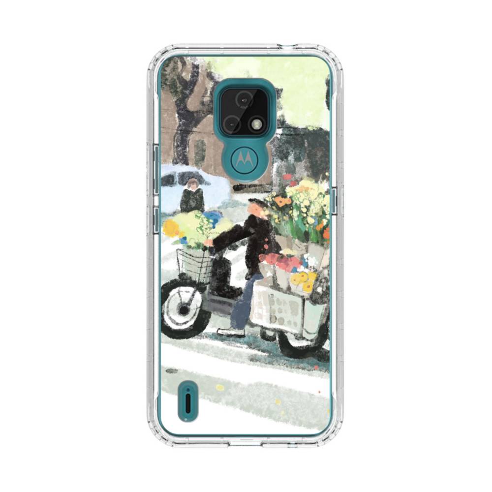 Flower Vendor Motorola Moto E7 Clear Case Case Custom