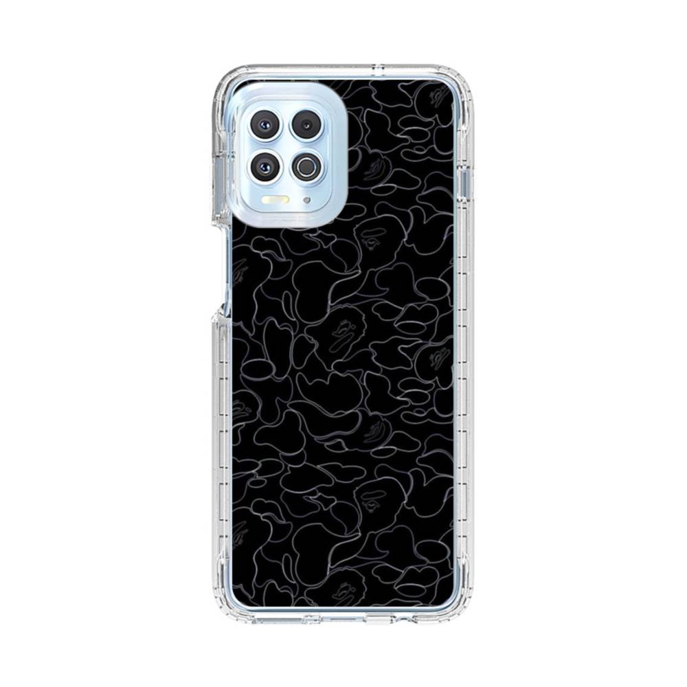 Black Camo Motorola Moto G100 Clear Case | Case-Custom