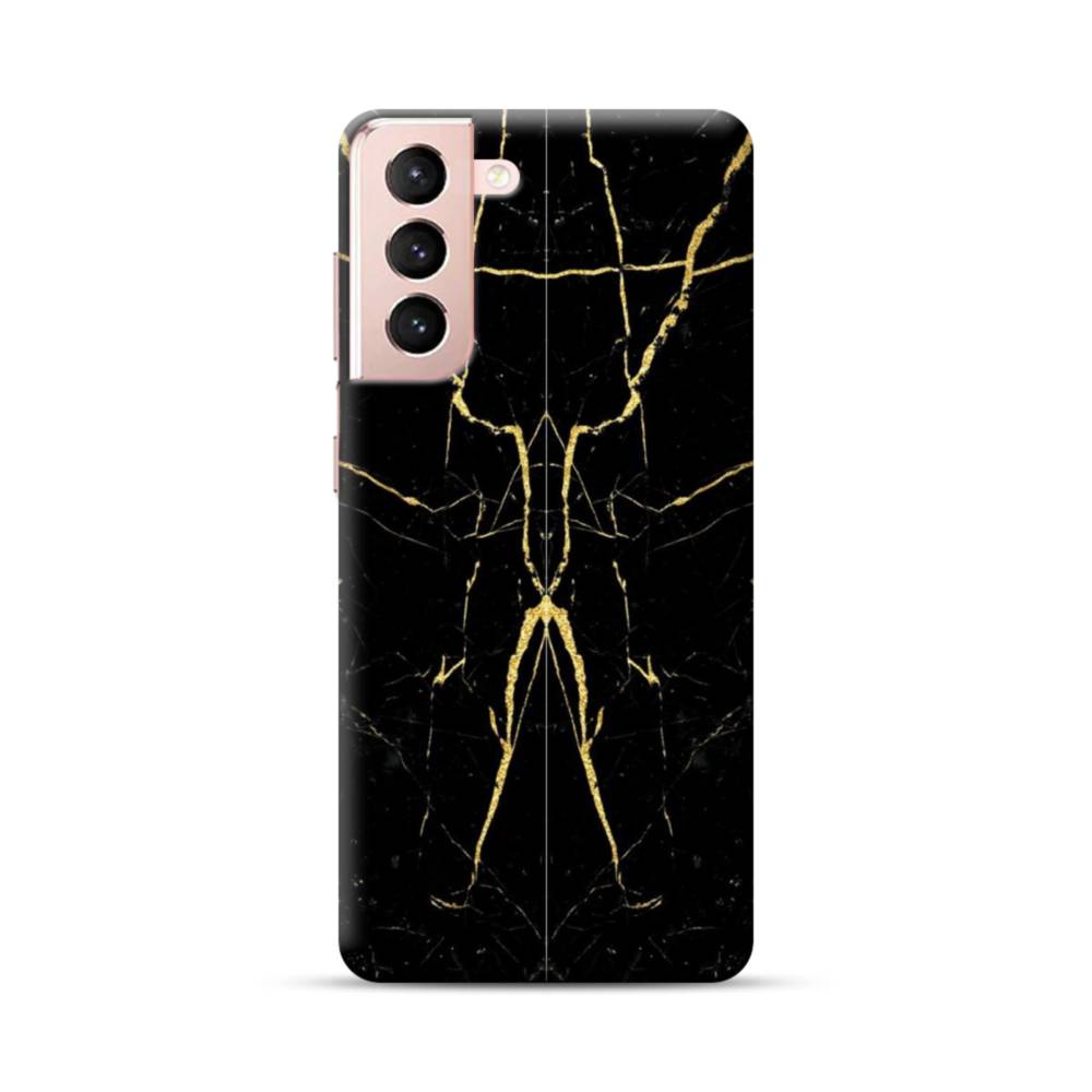 Black With Gold Marble Samsung Galaxy S21 Plus Case Case Custom