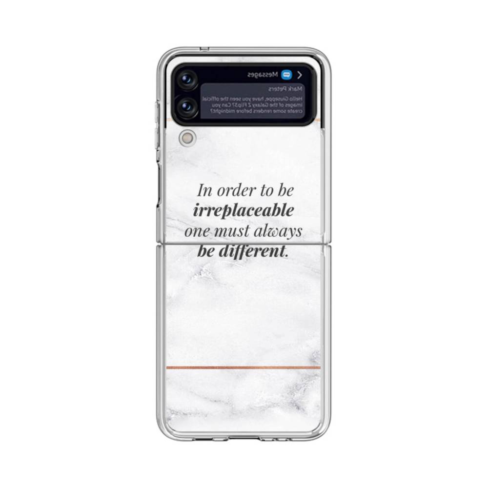 Coco Chanel Best Quote Marble Background Samsung Galaxy Z Flip 3 5G Clear  Case
