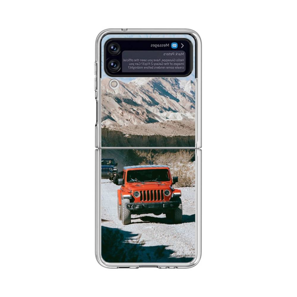 Red Jeep Samsung Galaxy Z Flip 4 Clear Case Case Custom