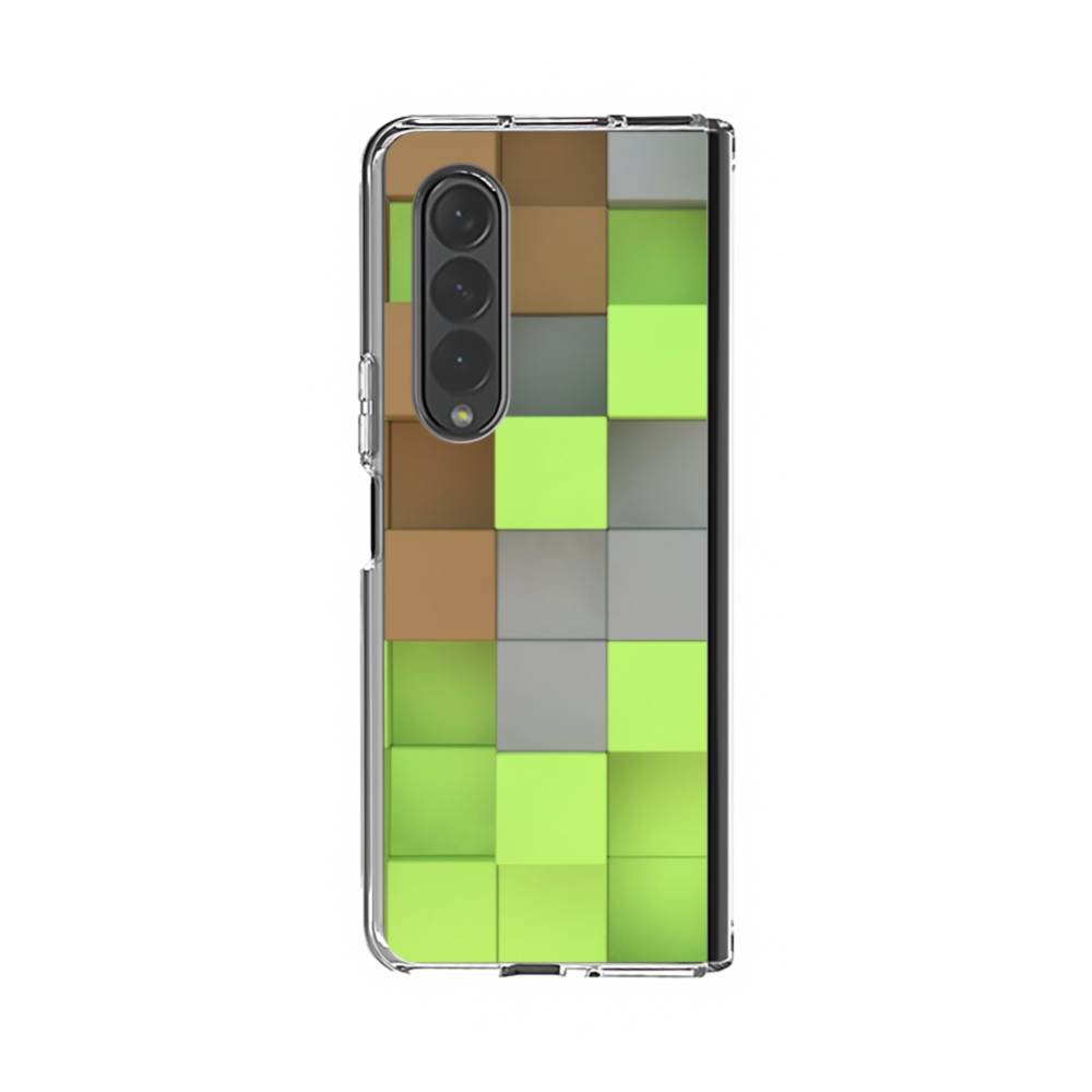 Minecraft Cubes Samsung Galaxy Z Fold 4 Clear Case | Case-Custom