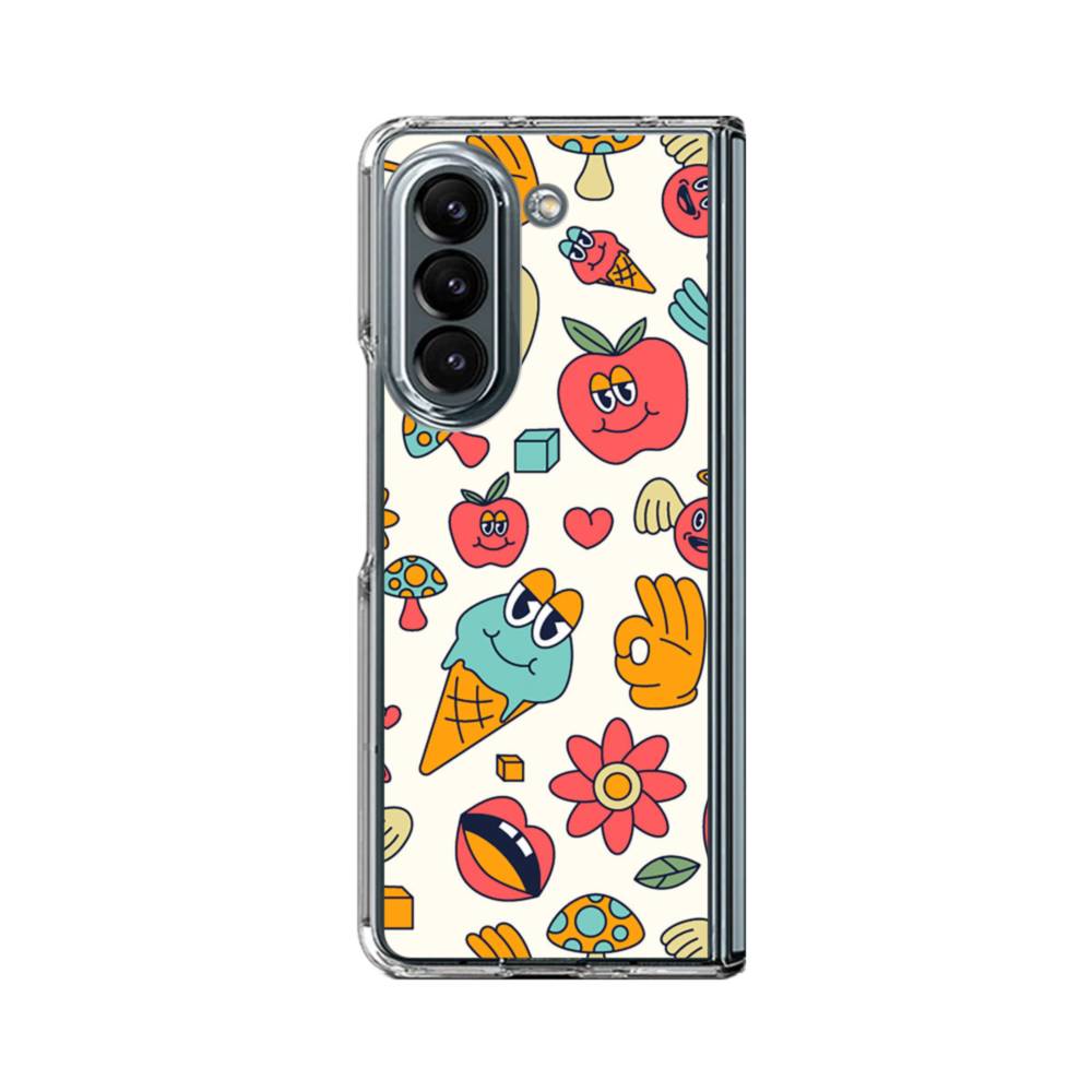 Characters Doodle Samsung Galaxy Z Fold 5 Clear Case