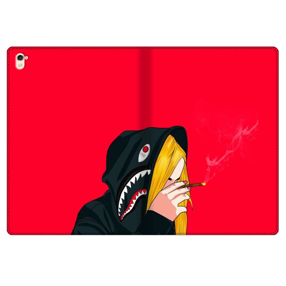 Wearing Shark Hoodie Drawing Long Hair iPad Pro 9.7 (2016) Folio Case ...