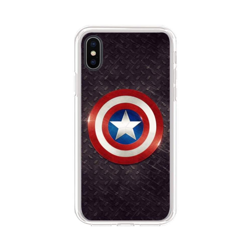 Captain America Shield Background Iphone Xs Max Clear Case Case Custom